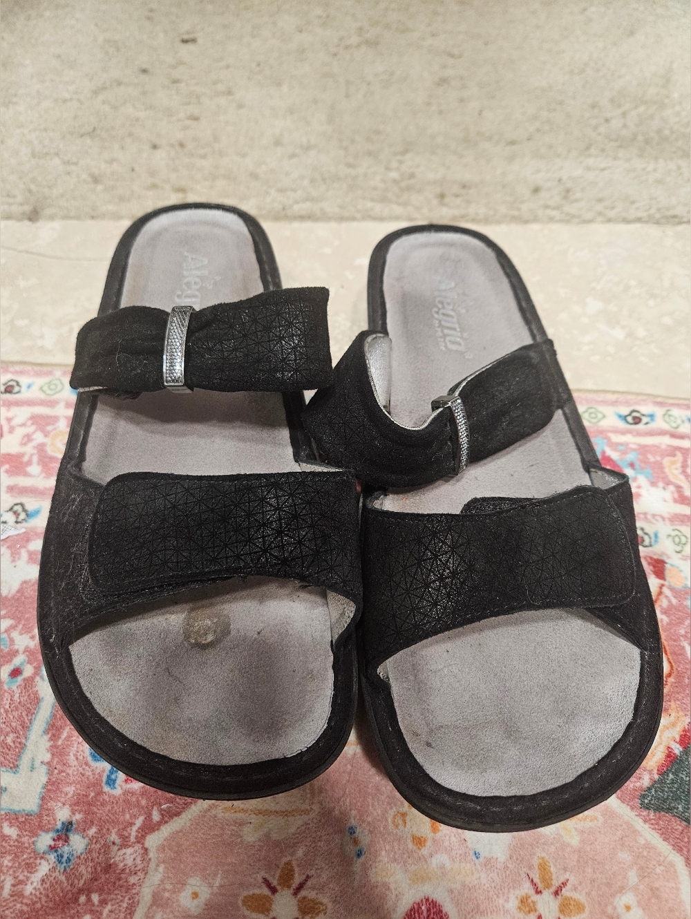 Alegria Black Size 9 Slide Sandals